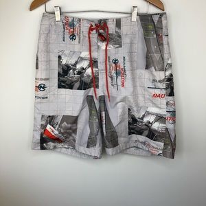 Nautica Competition Mens 33W Graphic Swim Trunks